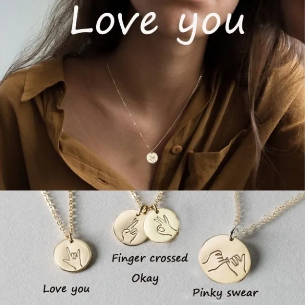 Креативная цепочка Ok gesture унисекс на ключицу модное золотое ожерелье с