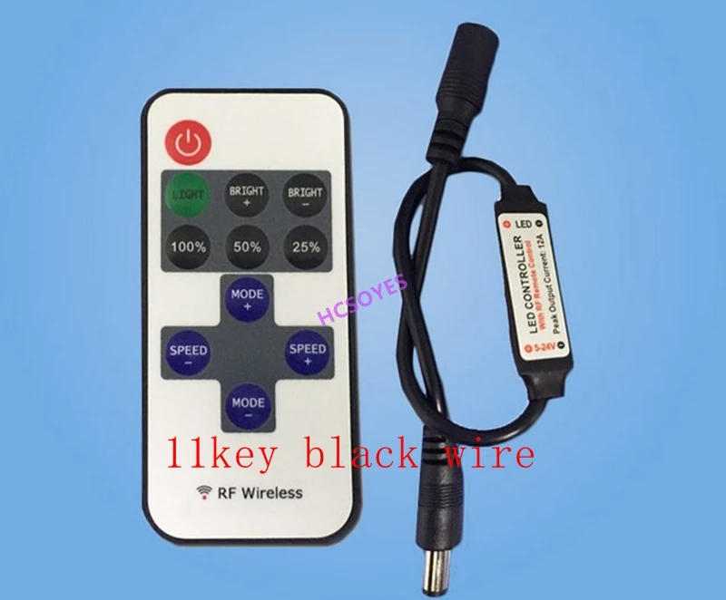 

DC5-24V 11key 9key DC RF Wireless Remote single LED Controller Dimmer For SMD5050/3528/5730/5630/3014 LED Strip 433MHz