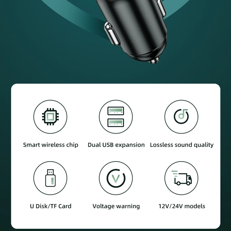 594A Dual USB Автомобильное зарядное устройство автомобильный FM-передатчик SD-карта
