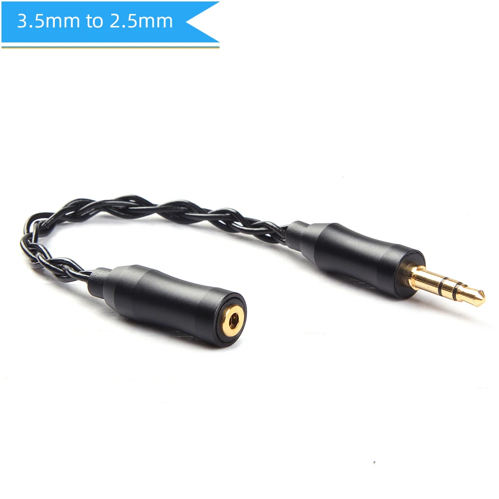 3.5mm to 2.5mm 4-х ядерный монокристаллический Медь посеребренный браслет Кабо сбалансированный аудио адаптер Мужской кабель для преобразования энергии стерео аудио кабель наушников для замены - Цвет: 3.5mm to 2.5mm