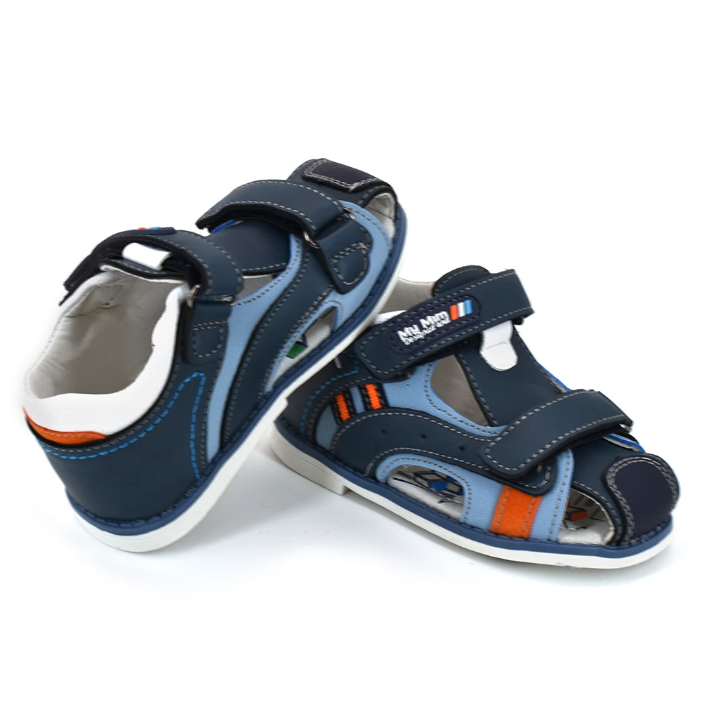 Bessky/2020 детская летняя обувь брендовые синие сандалии с закрытым носком для