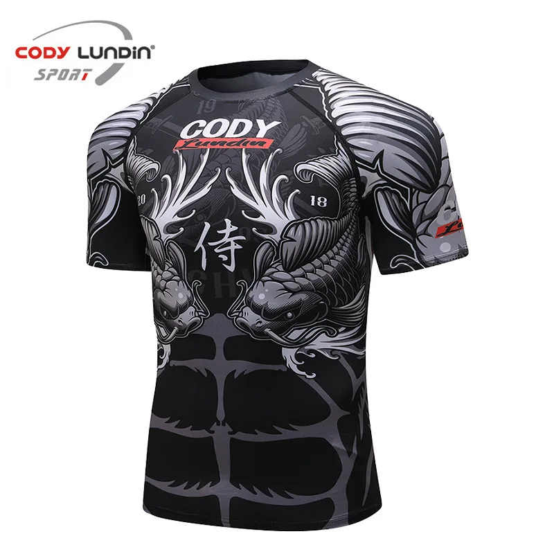 Rashguard тематика Бразильское джиу джитсу Gi MMA мужская футболка 3D Муай Тай футболки с