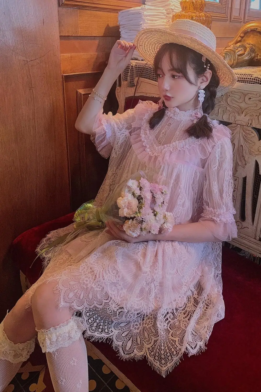 Французский PA модное кружевное с вышивкой Юбка высокой талией женский стенд