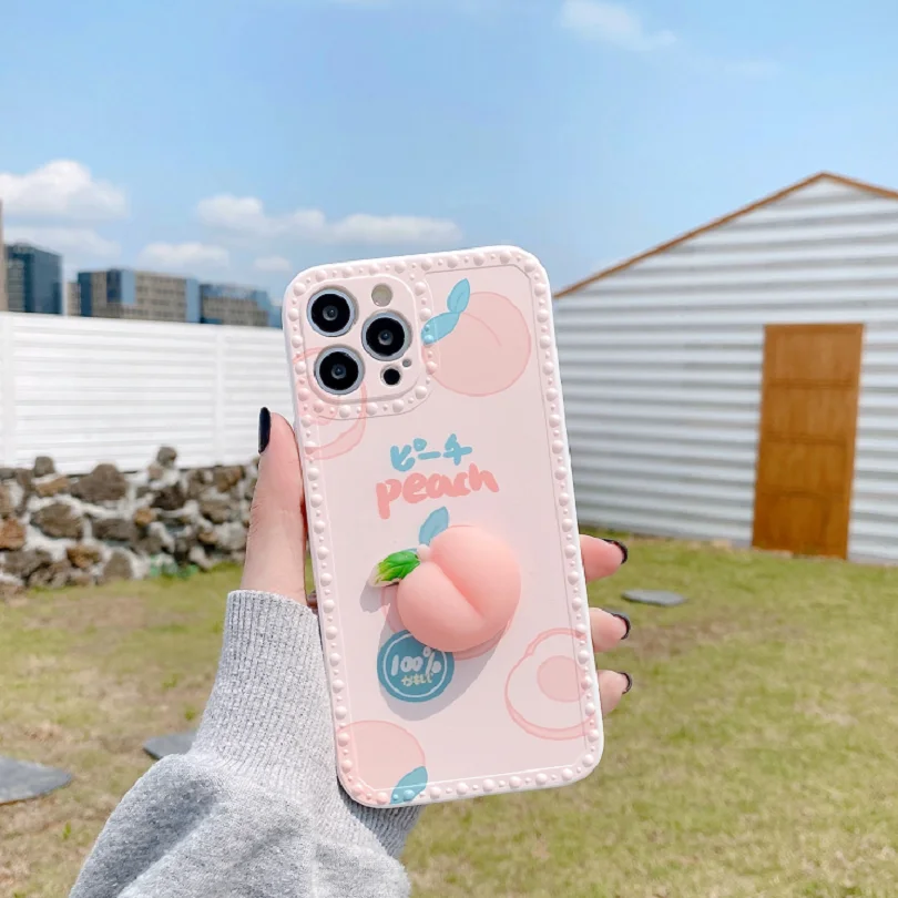 Новый розовый милый мягкий персиковый чехол с фруктами для iPhone 11 12 Pro Max X XS XR Iphone 7 8