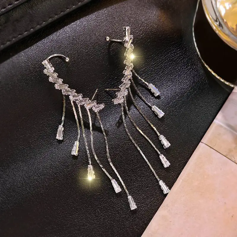 Женские серьги манжеты с цирконом вечерние в Корейском стиле ювелирные