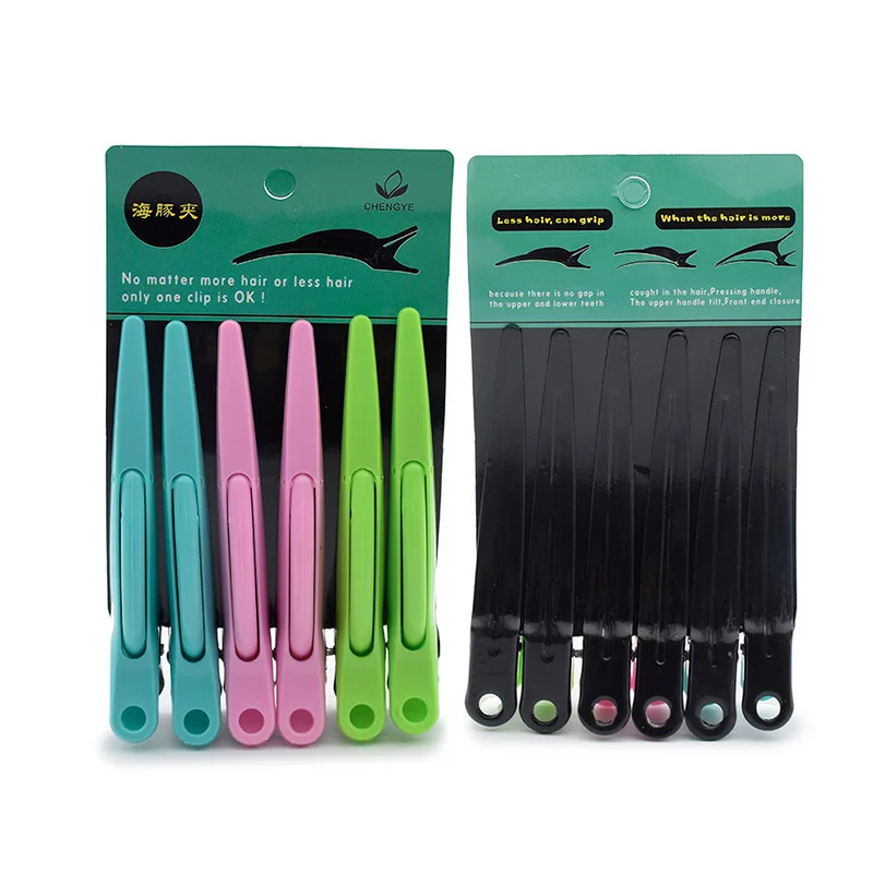 

6Pcs Dolphin Hair Clips Pro Barber Hairdressing Clamps Claw Hair Sectioning Clip Crocodile Hairpins Salon Styling Accessories