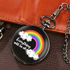 Винтажные кварцевые карманные часы с гладкой черной подвеской