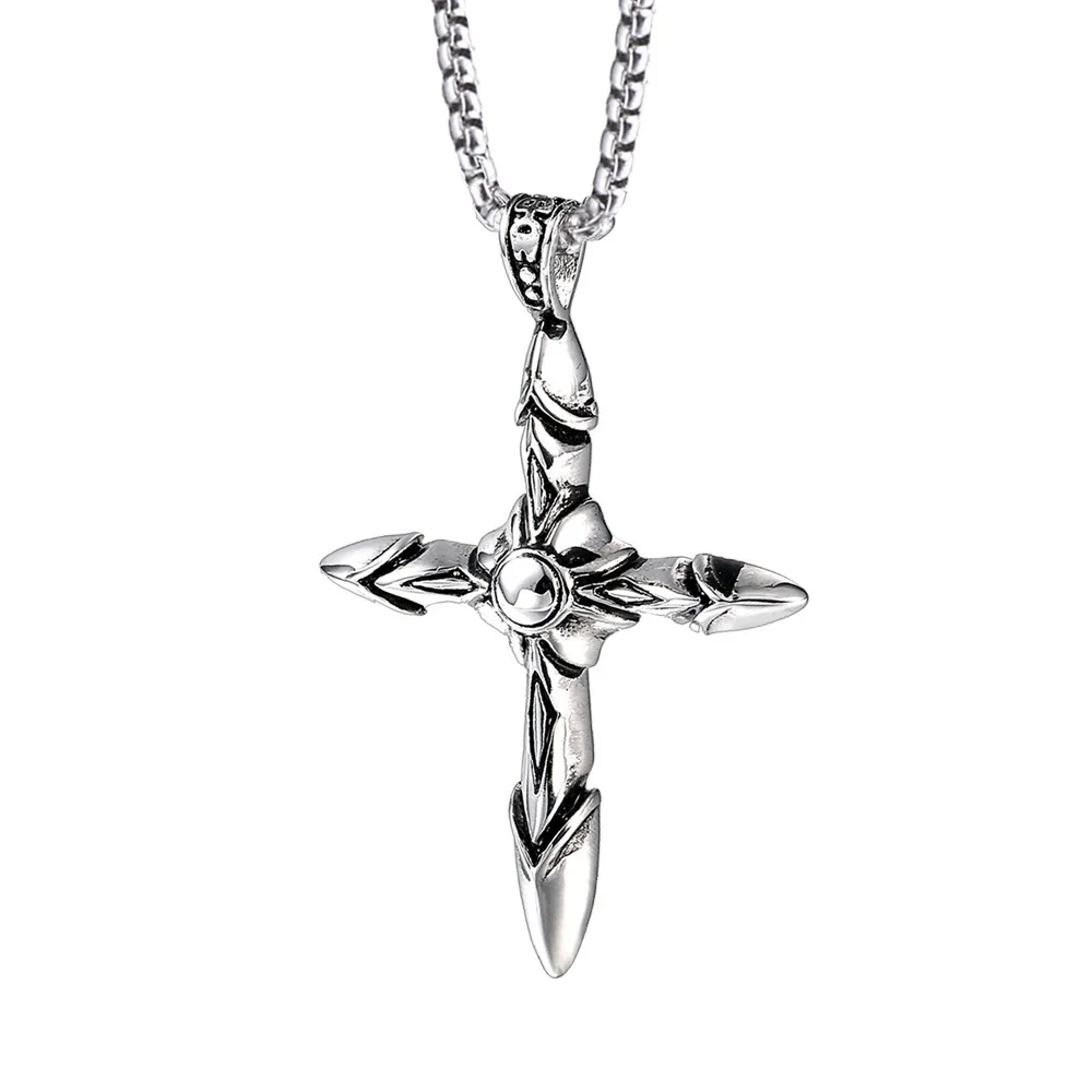 Крест кулон ожерелье из нержавеющей стали для мужчин ювелирное изделие подарок