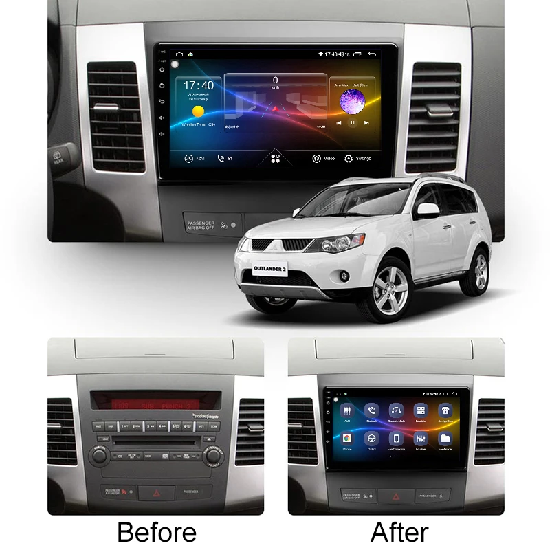 Funrover For Mitsubishi Outlander 2 2011 C-Crosser 2013 4007 2012 Car Radio Multimidia Player Navigation Android Stereo | Автомобили и