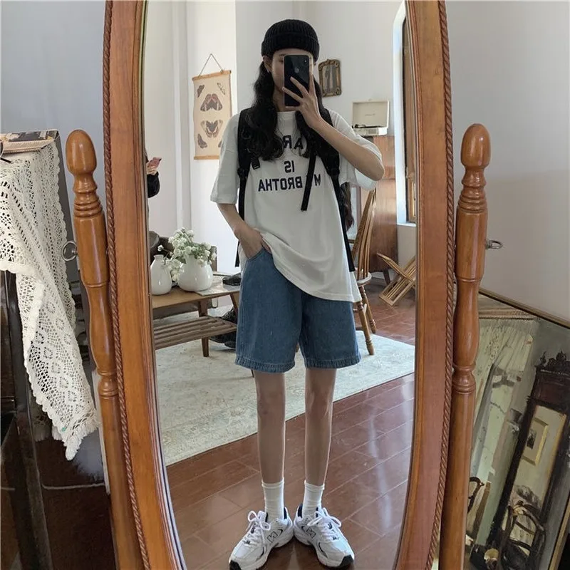 

Shorts Women Pocket Summer Female Korean Style Leisure Zipper-fly Solid Streetwear Vintage All-match Straight Female Stylish Ins