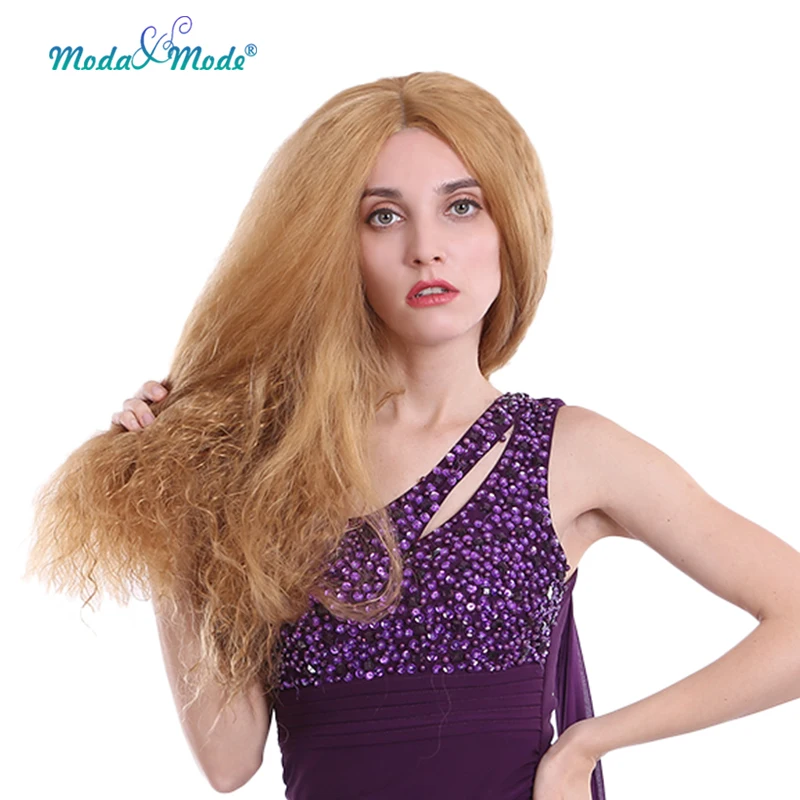 Парик из синтетического кружева Moda & Mode кудрявый парик 26 дюймов длинные светлые