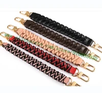 top quality genuine color changing calf leather braided handle strap for designer women handbag bucekt bag 3cm width