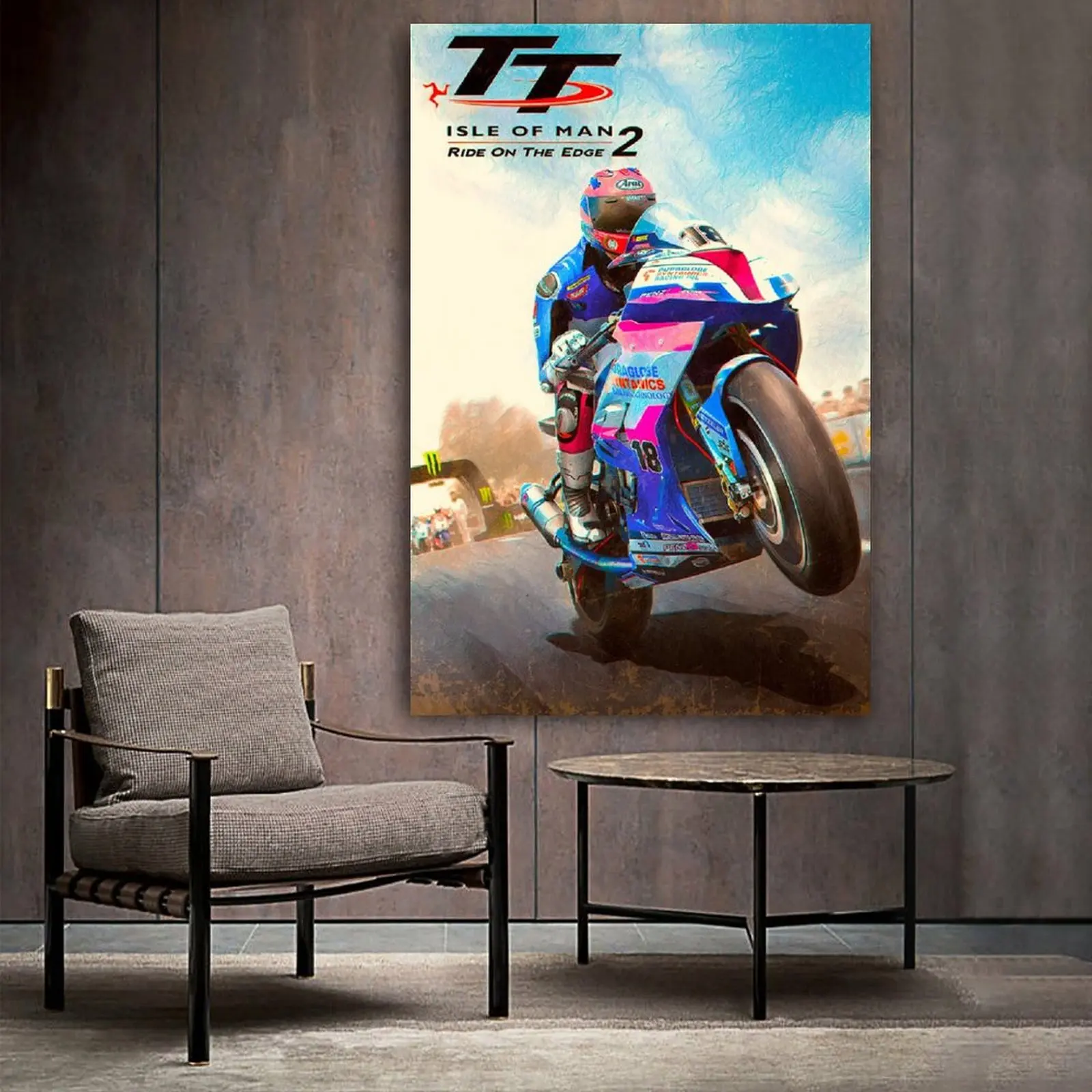 

TT Isle of Man - Ride on The Edge 2 Video Game Canvas Poster Wall Art Picture Print Modern Family bedroom Decor Posters