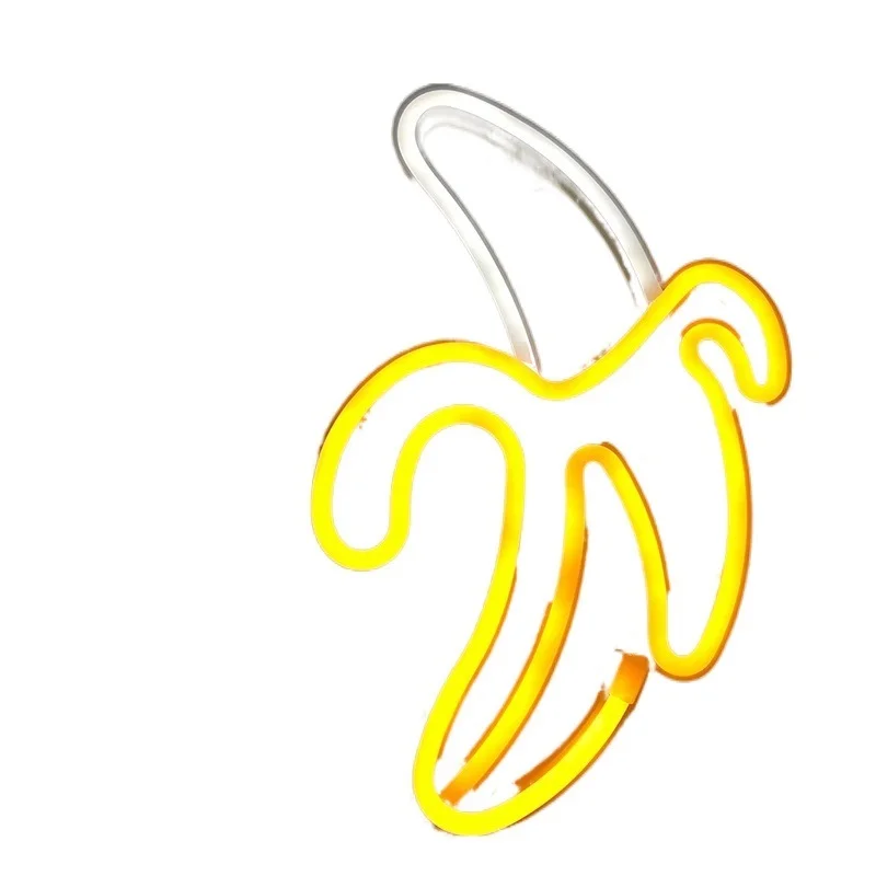 

Неоновые световые вывески в форме банана, комнатный настенный декоративный светильник светодиодный ная неоновая вывеска, настенный неонов...