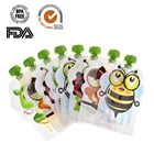 8 шт., 148 мл, портативный многоразовый герметичный пакет для хранения мякоти и пюре, без БФА, для детских сумка для хранения продуктов