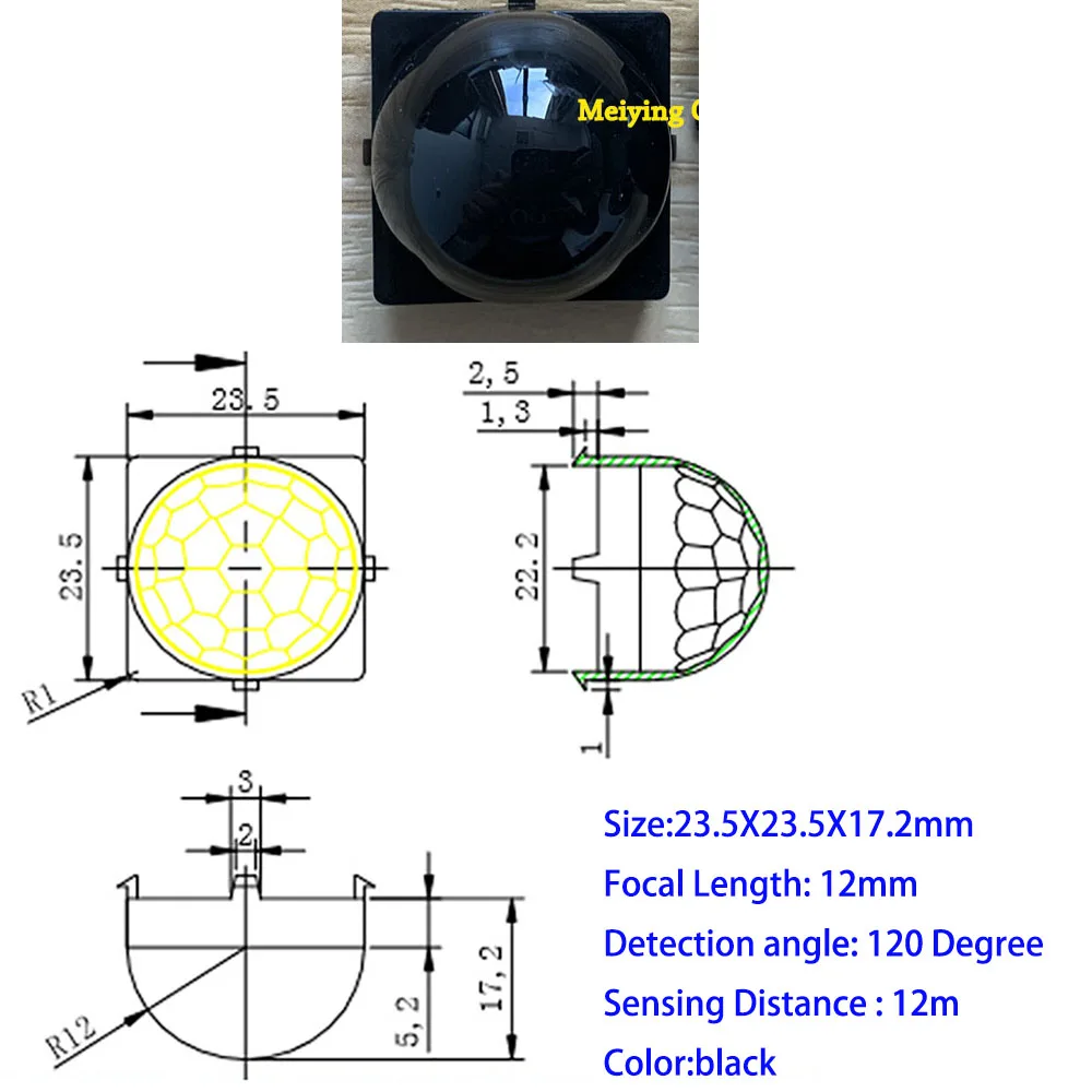 1pcs PIR Optical Fresnel lens  for Human Body Pyroelectric infrared Sensing Sensor
