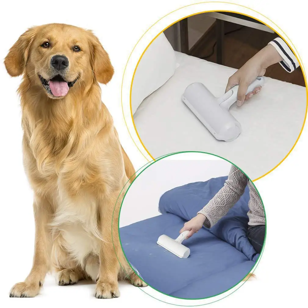 

2-Way Pet Hair Remover Roller Removing Dog Cat Hair From Furniture Self-cleaning Lint Pet Hair Remover One Hand Operate