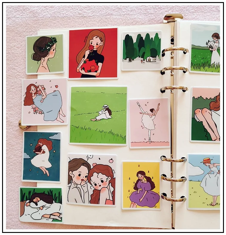 17 шт./компл. наклейка для ежедневного рисования с милой девушкой сделай сам