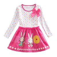 girl long sleeve dress spring autumn vestidos infantil dressed girls embroidered rabbit pattern childrens girls dresses lh4829