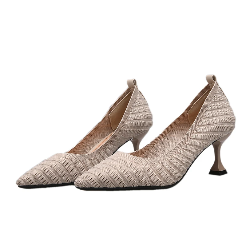 

Spring new Women High Heels Shoes cloth stripes fashion Super High Party Wedding High-heeled shoes pointed women's shoes W27-12