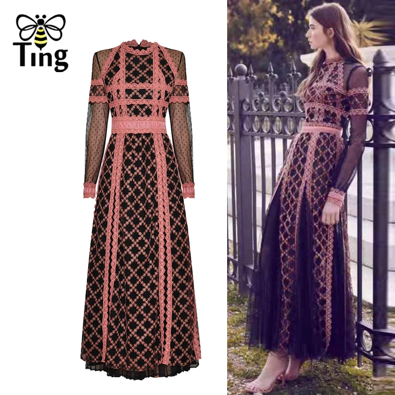 Дизайнерское модельное роскошное длинное вечернее платье Tingfly винтажное