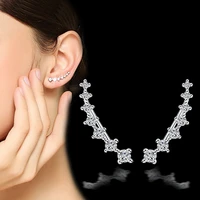 budrovky 925 sterling silver new earrings high quality retro simple seven cubic zirconia stars pop earring jewelry