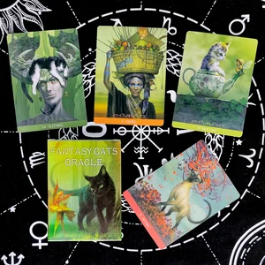 Fantasy Cats Oracle Tarot Cards Prophecy Divination Deck English Version Entertainment Board Game 23 sheets/box