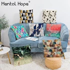 Мягкая Наволочка в клетку с принтом, домашний декор, наволочка в полоску, плюшевая квадратная Геометрическая наволочка для диванаавтомобиля