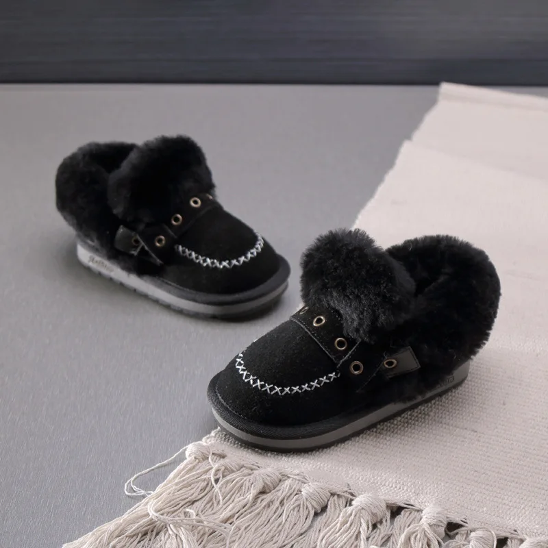 New Wear-resistant Children's Shoes Soft Bottom Kids Snow Boots Children Winter Plush Baby Botas Botte Enfant Fille 26-37# | Детская