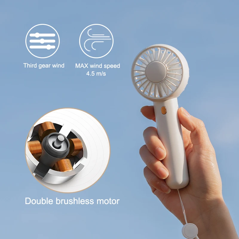 

Handheld Portable Fan USB Rechargeable Air Cooler Fan Battery 1500mAh Air Conditioner Pocket Fan For Outdoor Home Kids New