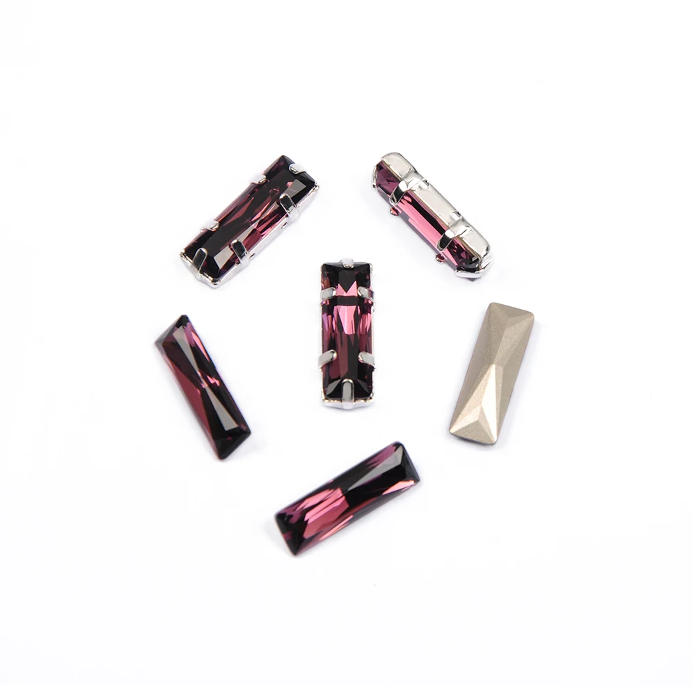 4547 Аметист принцесса багета заостренные Стразы задняя часть искусственная