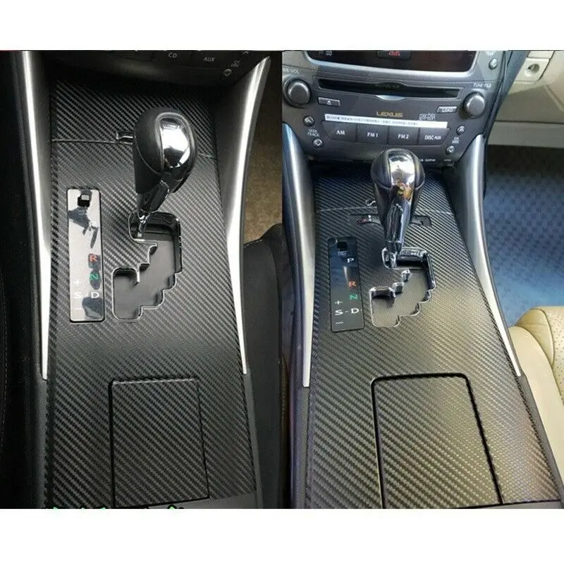 

Gear Shift Box Panel Stickers Trim 3D Glossy Carbon Fiber Texture Vinyl Carbon Fiber Practical New