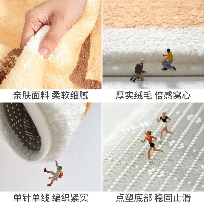new cartoon animal soft long carpet bedroom bedside non slip tatami floor mat cashmere home living room area rugs free global shipping