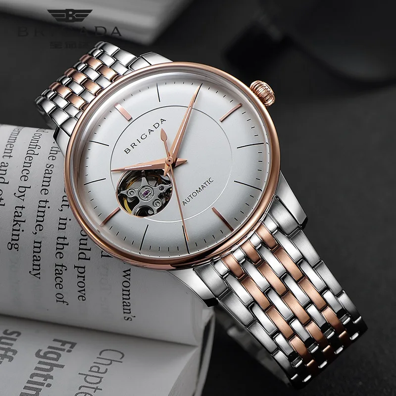 Модные автоматические мужские часы сапфировое стекло водонепроницаемость 50 м