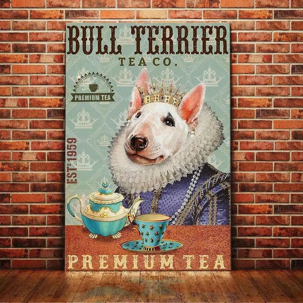 

Металлический постер с собакой, чай Бультерьера премиум-класса, жестяные чайные знаки, кафе, гостиная, ванная комната, кухня, домашнее искус...
