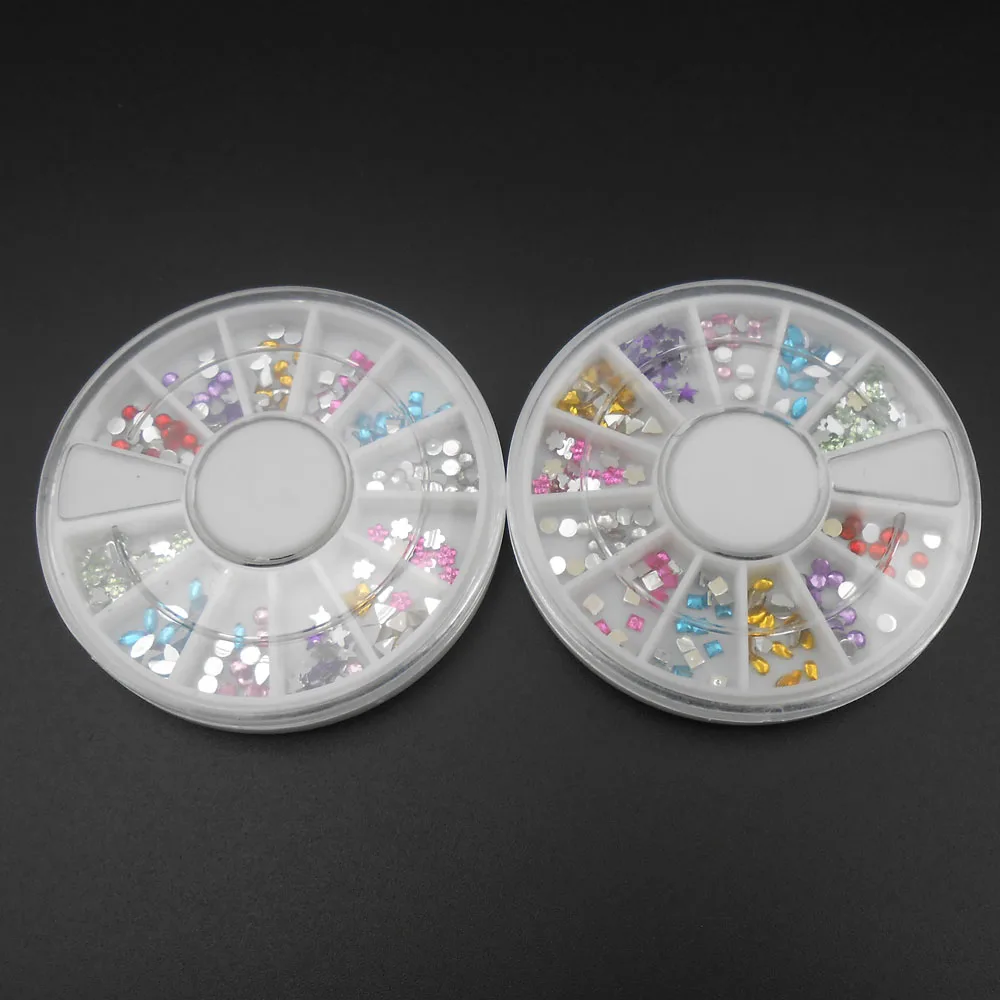 Фото Жемчужины круглые 3 мм 12 цветов около 240 шт. разные стразы плоские гвозди алмазные