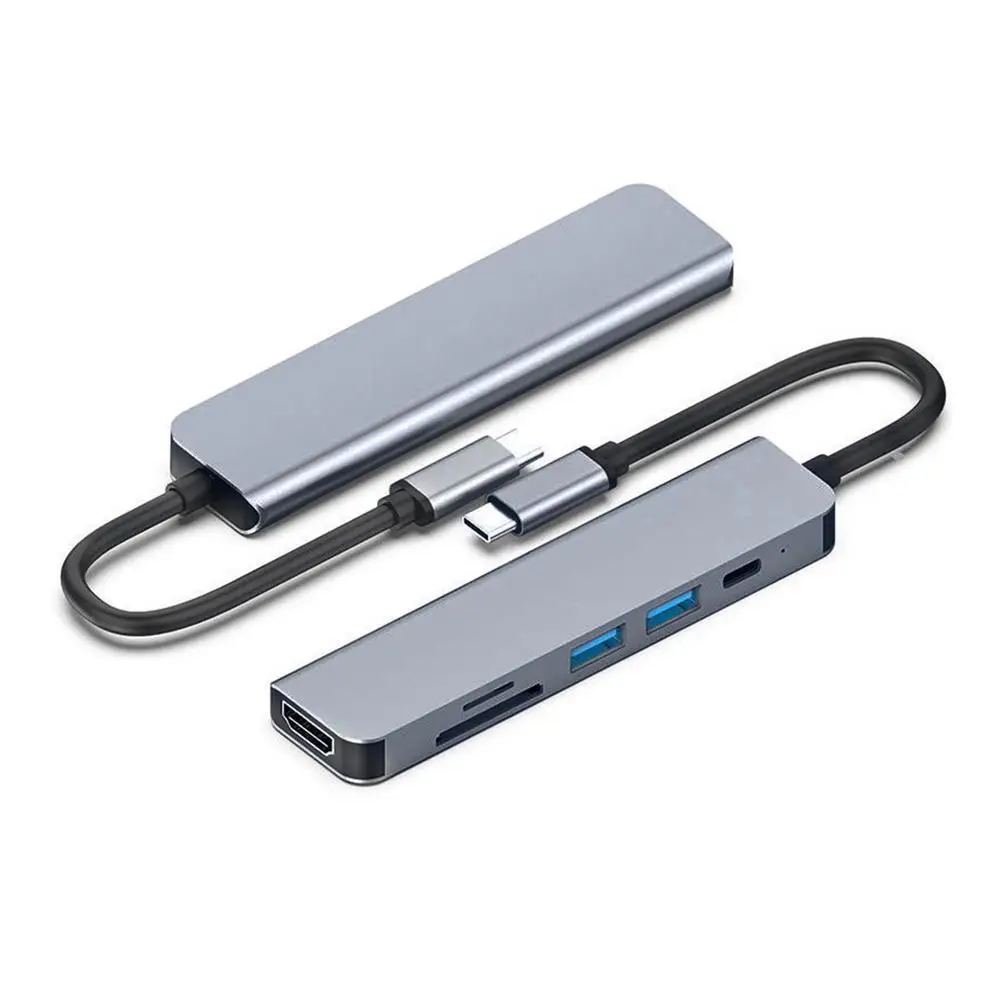 

USB-адаптер 6 в 1, USB Type-C на 4 USB-порта