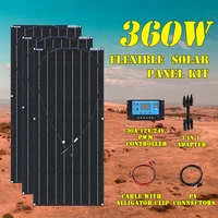 Flexible solar panel kit 18v 120 W 240 WATT 360W 480W for 12V 24V battery car RV home outdoor Power charging