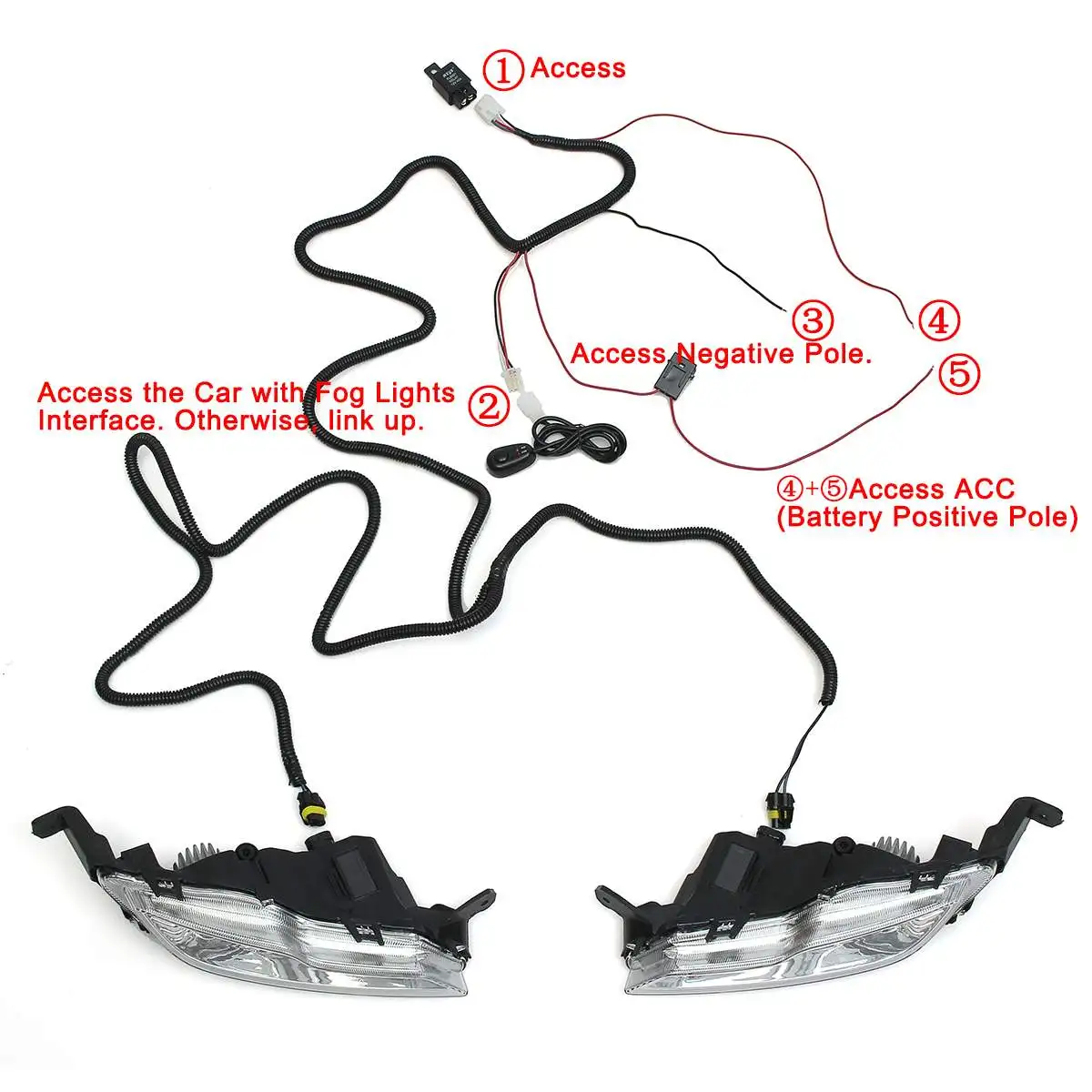 2 шт. светодиодный DRL дневные ходовые огни лампы поворотные Противотуманные фары
