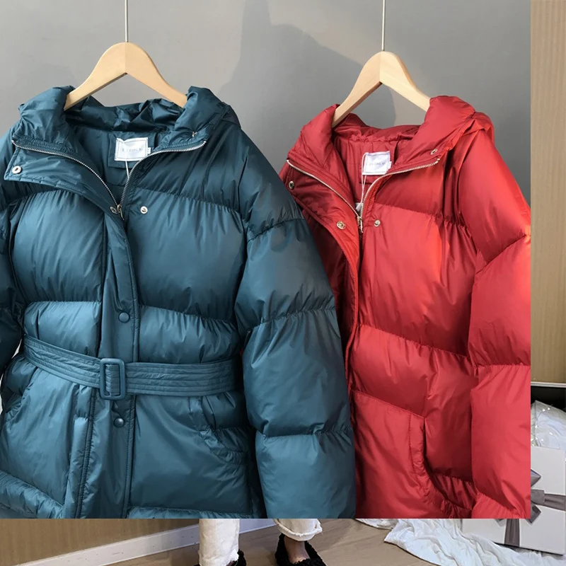 Женская парка с капюшоном Повседневная теплая воротником стойкой для