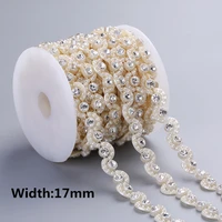1yard crystal rhinestone ivory abs pearl chain banding trims sewing costume applique diy wedding party 29 designs choose