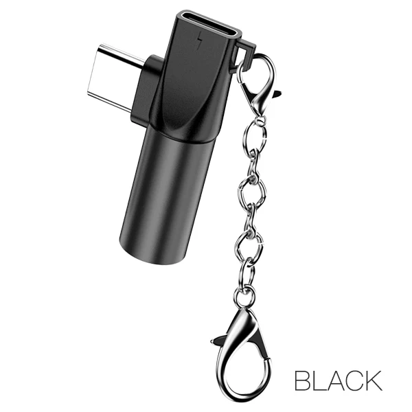 Черный ACCEZZ mi ni usb type C до 3,5 мм Jack адаптер для Xiaomi mi 8 6 huawei P30 Pro type-C OTG зарядный кабель Jack удлинитель для наушников - Цвет: Черный