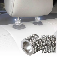 80 hot sales fashion shiny rhinestone car seat headrest pole metal ring interior decoration