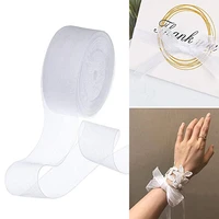 1pc gift organza ribbon christmas white bows tape wedding strap packaging tools for crafts party weddings christmas decorations