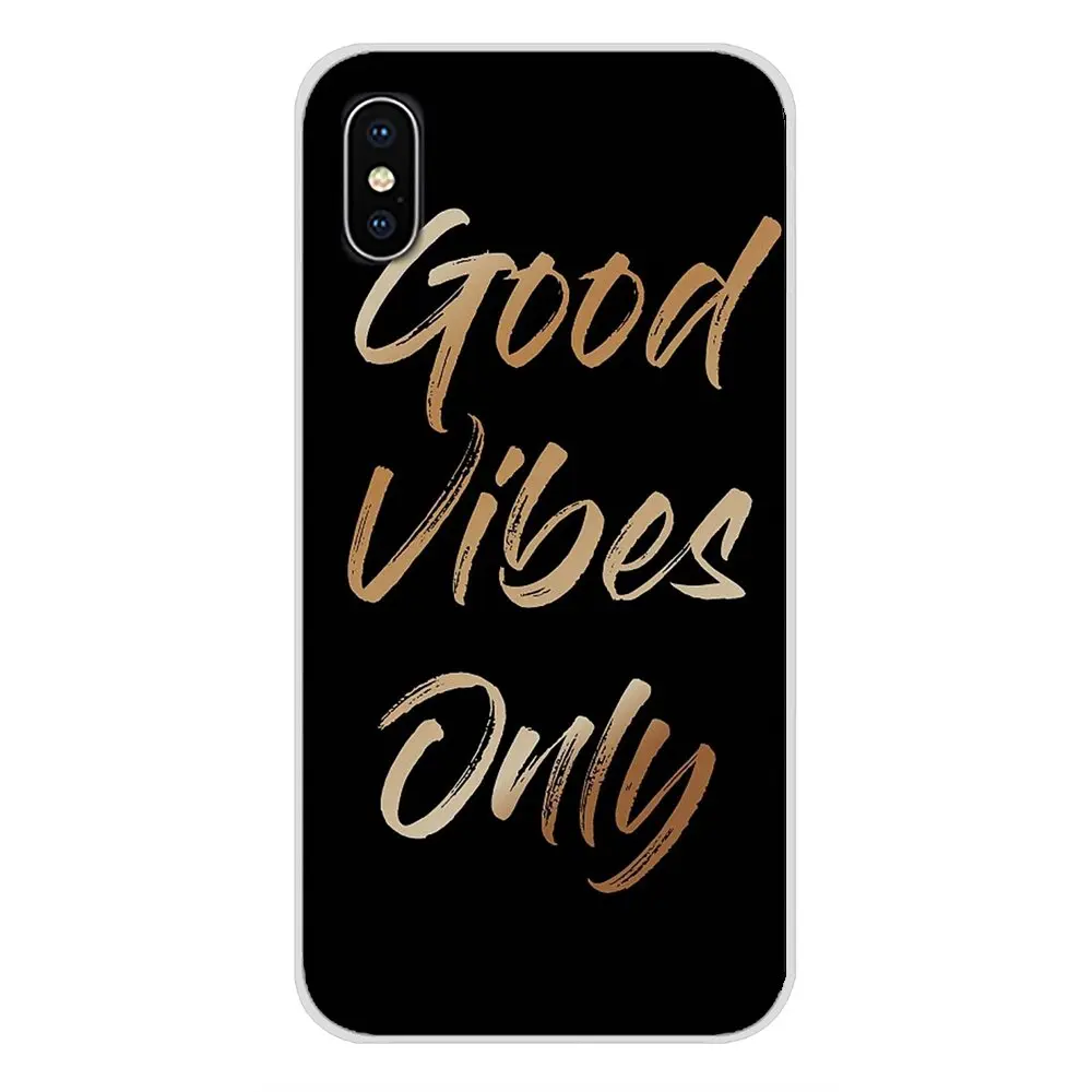 For Samsung Galaxy J1 J2 J3 J4 J5 J6 J7 J8 Plus 2018 Prime 2015 2016 2017 Proverb Phrase Motto Good Vibes Only TPU Silicone Case | Мобильные