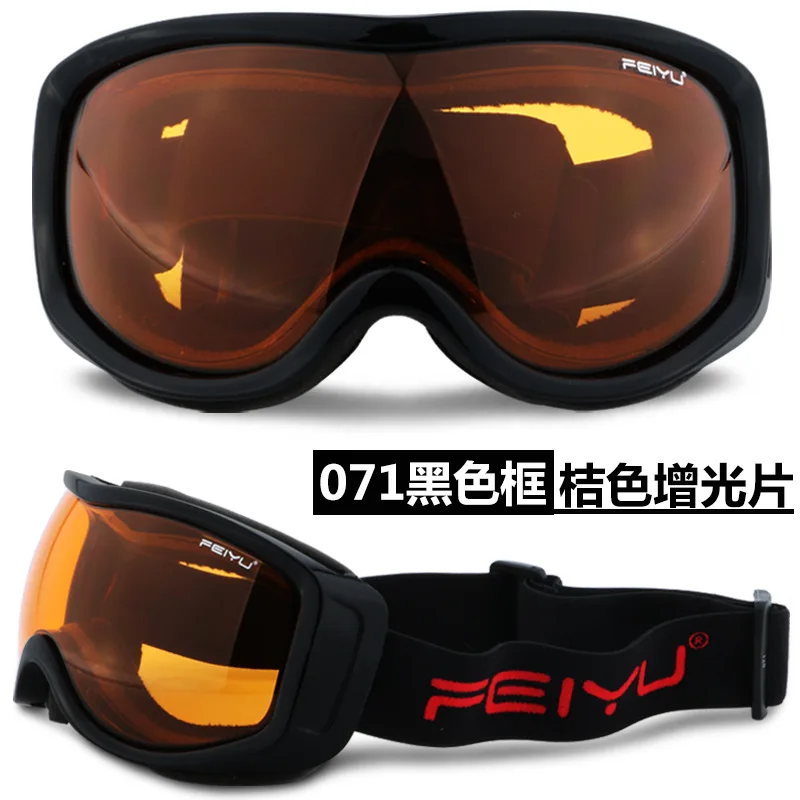 Black orange Взрослые сноуборд лыжные очки Анти-Туман UV400 лыжные защитные очки для снегохода с покрытием для мотокросса внедорожные очки шлем маска для мужчин и женщин - Цвет: Black orange