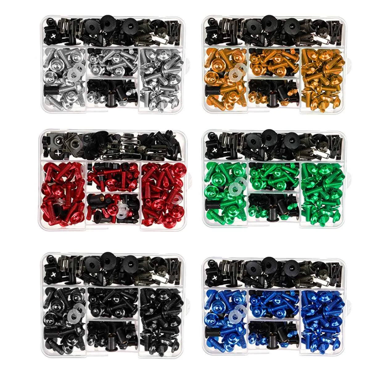 

195pcs Motorcycle Fairing Bolts Kit Windscreen Screws Windshield Bolts Fairing Mountings Fastener Clips Screw M5 M6