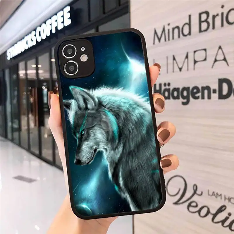 

Wolf Bling horror Phone Case Matte Transparent for iPhone 7 8 11 12 s mini pro X XS XR MAX Plus cover funda