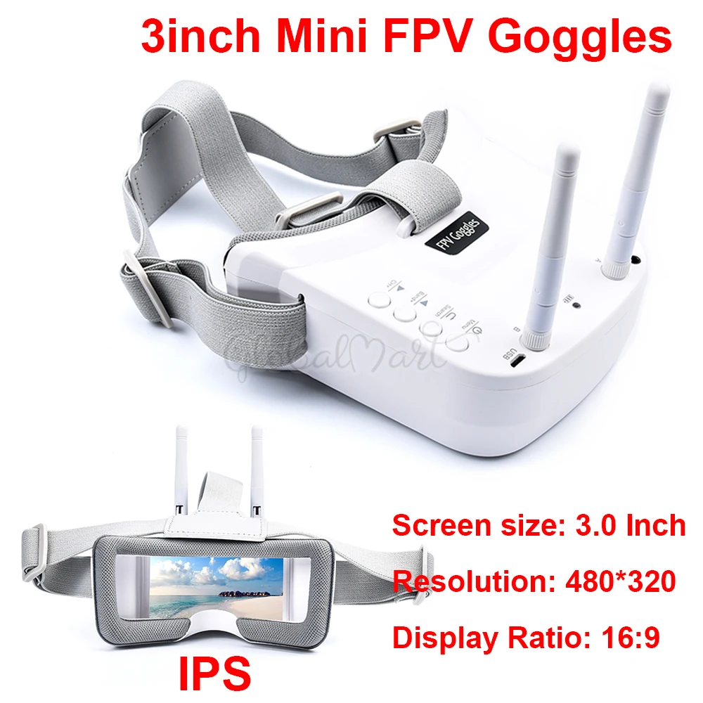 5 8G 40CH автоматического поиска двойная антенна Мини FPV очки 3 дюймов 480*320 ЖК-дисплей