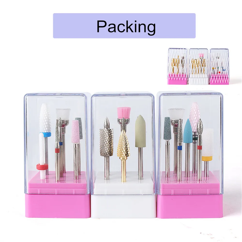 Электрическое сверло для ногтей набор из 7 керамических фрез карбида вольфрама